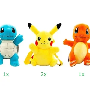 Pokemon Pluche Rugzak 3 assorti 35cm